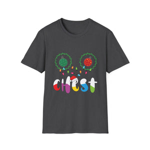 Christmas Lights Chest T-Shirt — Colorful Holiday Graphic Tee