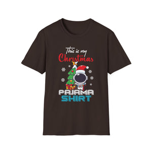 Astronaut Christmas Pajama Space Tree Snowflakes Xmas Gifts Unisex T-Shirt