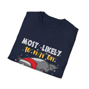 Most Likely To Nap On Christmas Funny Family Christmas Unisex Softstyle T-Shirt