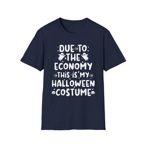 Halloween T-Shirt — “Due to the Economy This Is My Halloween Costume” Funny Ghost Tee