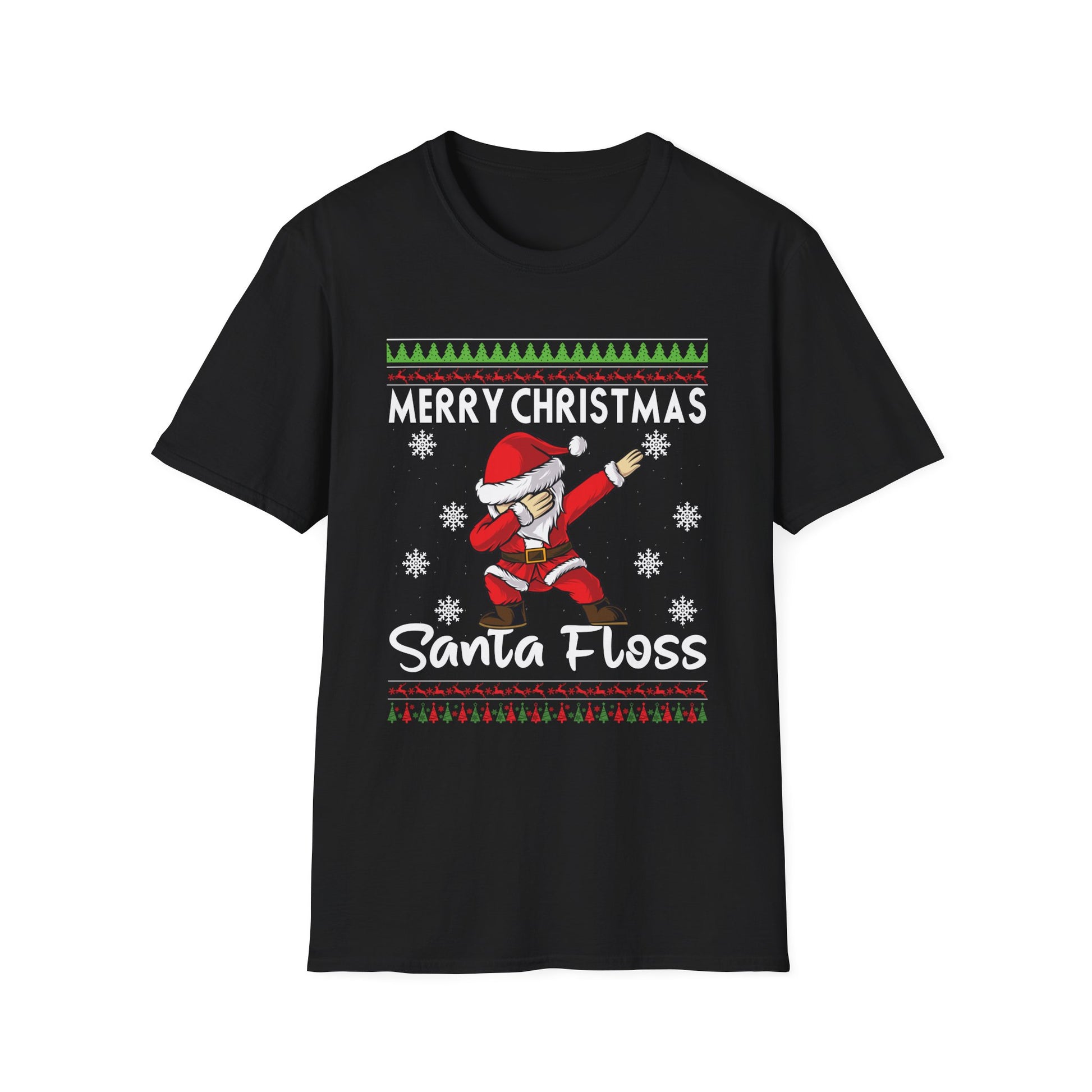 Santa Floss T-Shirt — Merry Christmas Dabbing Santa Holiday Tee