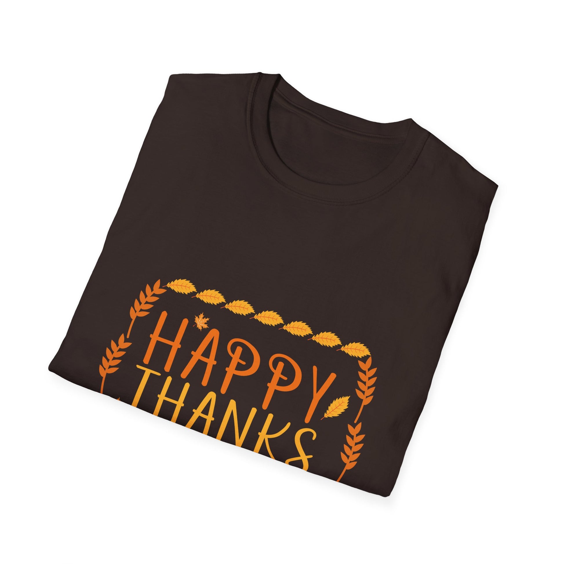 Thanksgiving T-Shirt — "Happy Thanksgiving" Autumn Wheat Holiday Tee