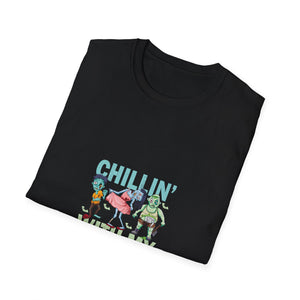 Chilling With My Creeps Halloween- Dancing Ghost Halloween Tee