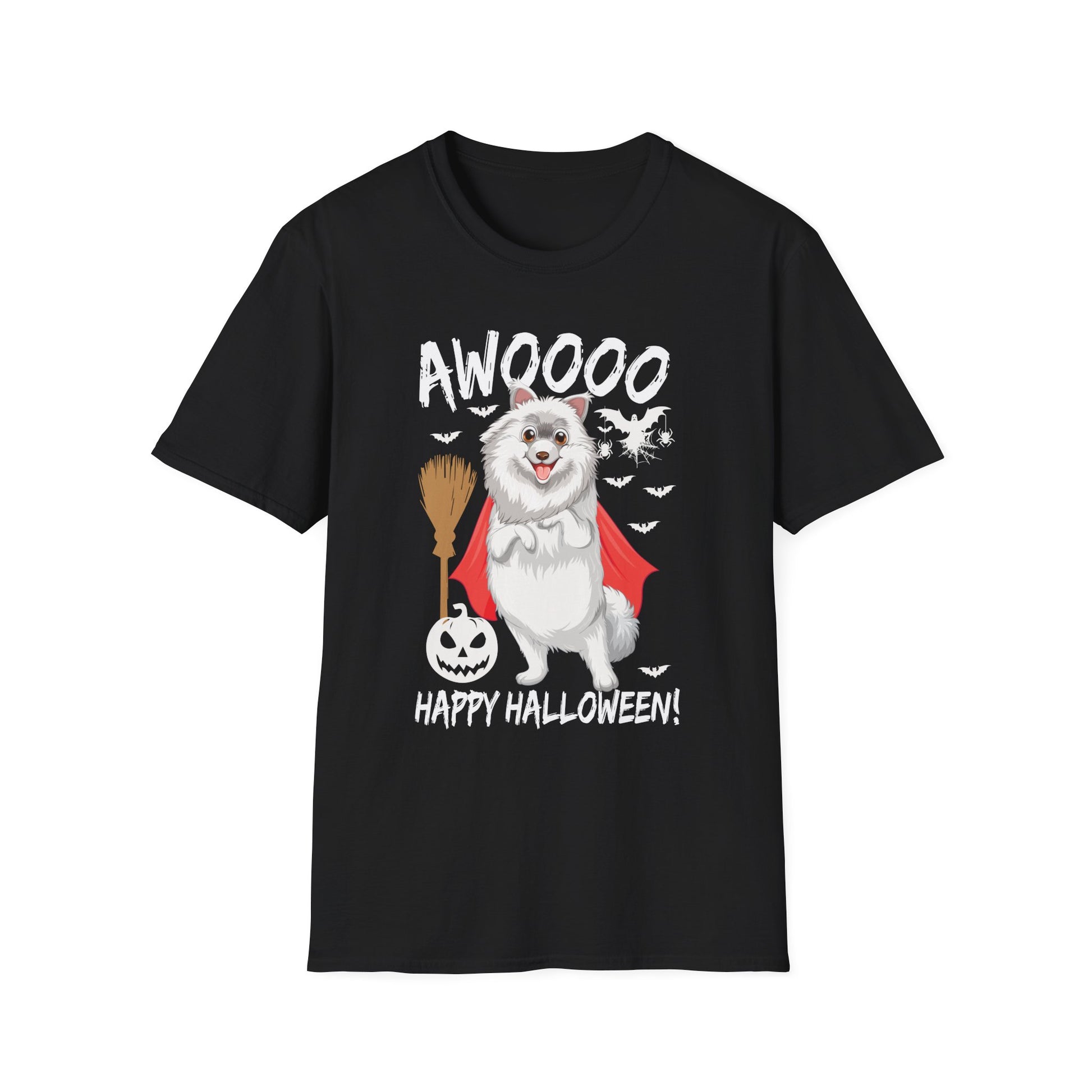 Halloween Pomeranian Tee — "AWOOOO" Cute Dog Vampire Costume T-Shirt