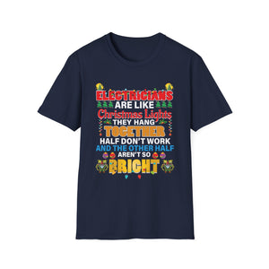 Electricians Christmas Lights Funny Tee — 'Electricians Are Like Christmas Lights' Shirt