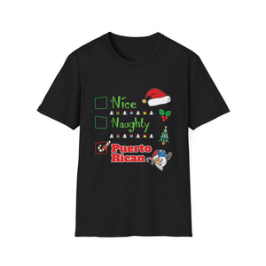Nice Naughty Puerto Rican Puerto Rico Women Christmas Santa Unisex Softstyle T-Shirt