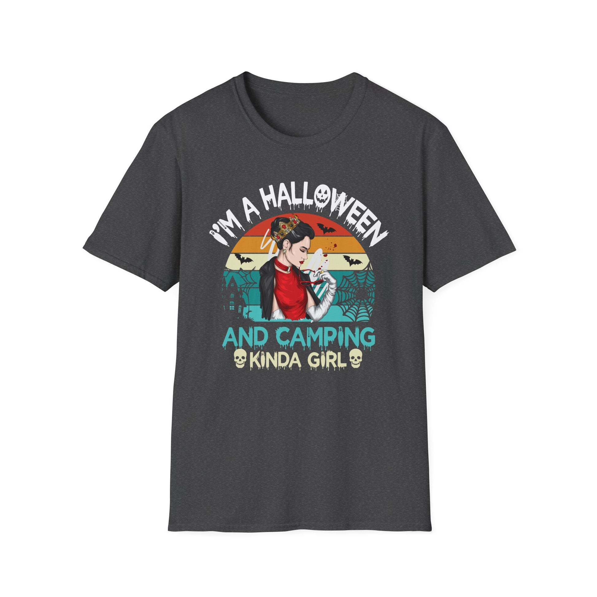 Halloween & Camping T-Shirt — “I’m a Halloween and Camping Kinda Girl” Retro Graphic Tee