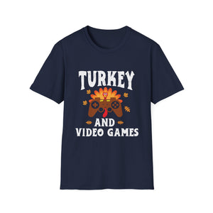 Turkey and Video Games T-Shirt — Funny Thanksgiving Gamer Tee