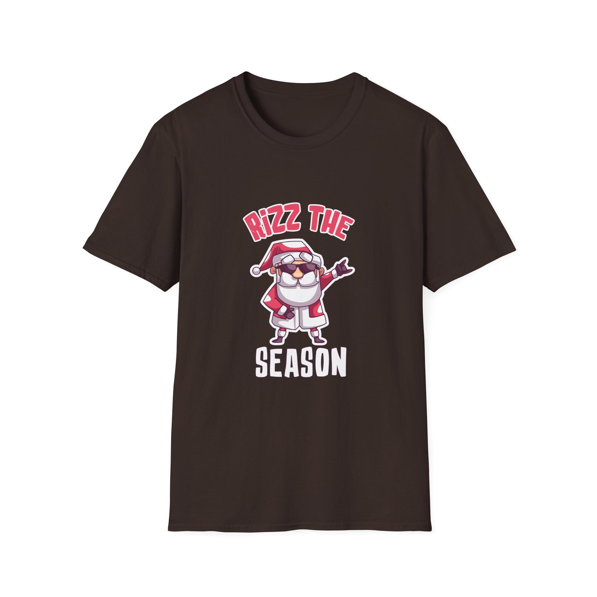 T-Shirt — "Rizz the Season" Dabbing Santa Holiday Graphic Tee