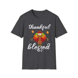 Thankful Blessed Turkey T-Shirt — Thanksgiving Holiday Tee