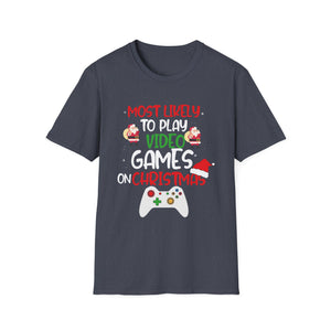 Most Likely To Play Video Game Family Matching Christmas Unisex T-Shirt