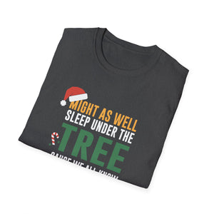 Funny Christmas Decor Firefighter Truck Christmas Tree  Unisex Softstyle T-Shirt