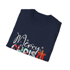 Merry Christmas Candy Cane Cross T-Shirt