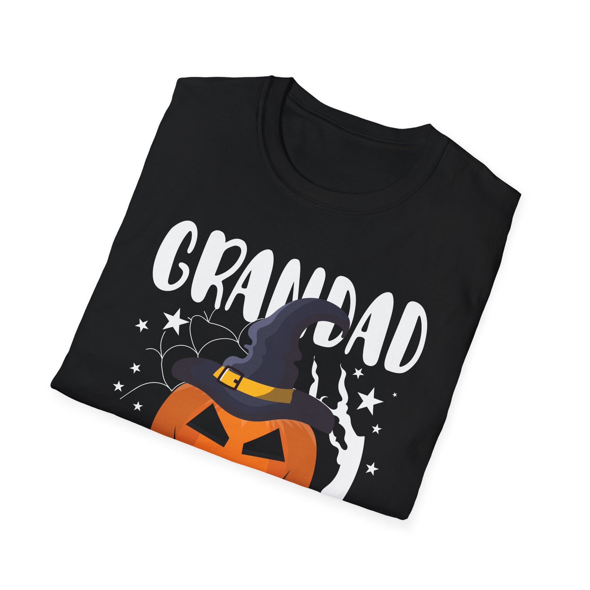 Grandad of the Patch Halloween T-Shirt — Pumpkin Witch Hat Grandpa Tee