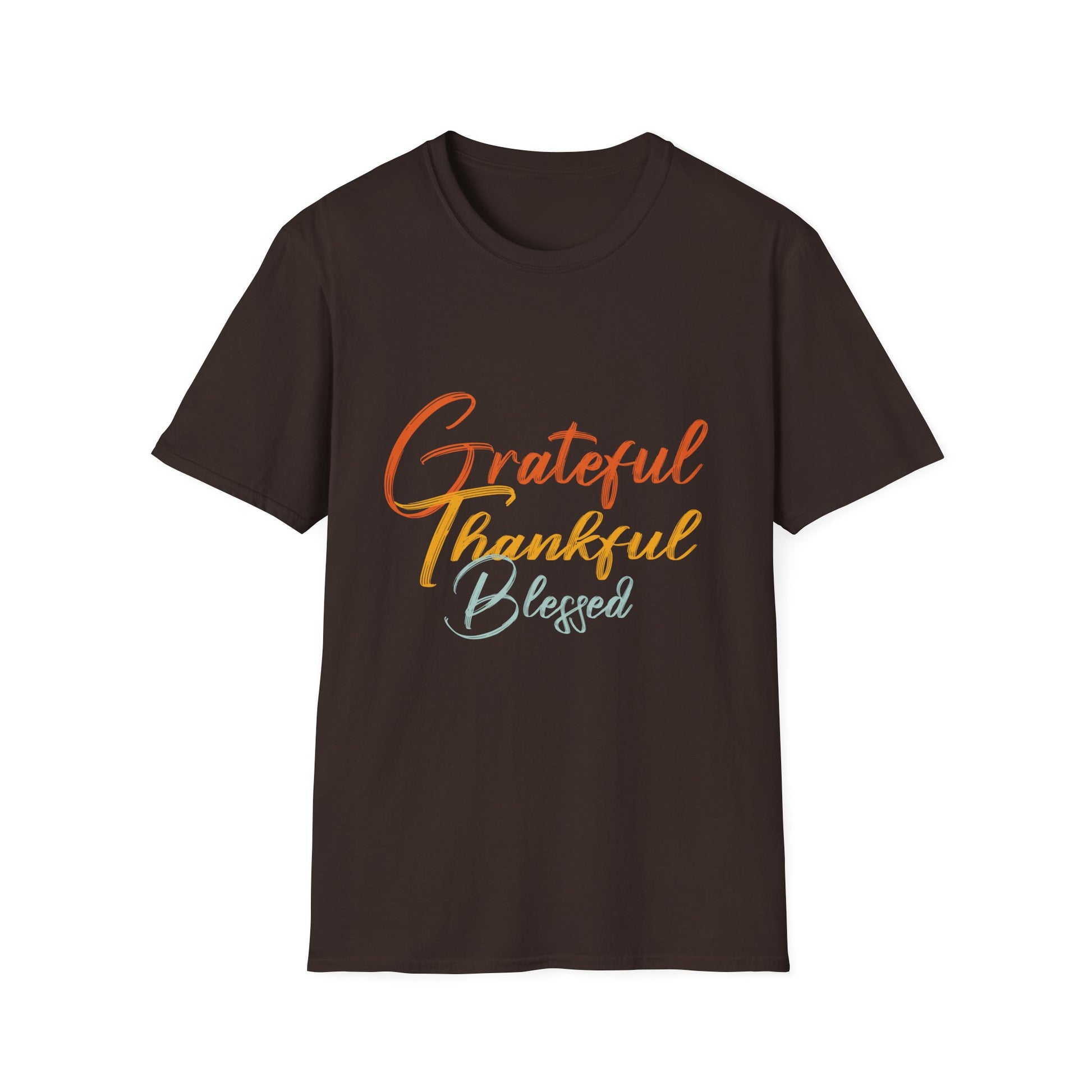 Grateful Thankful Blessed T-Shirt — Fall Thanksgiving Christian Inspirational Tee