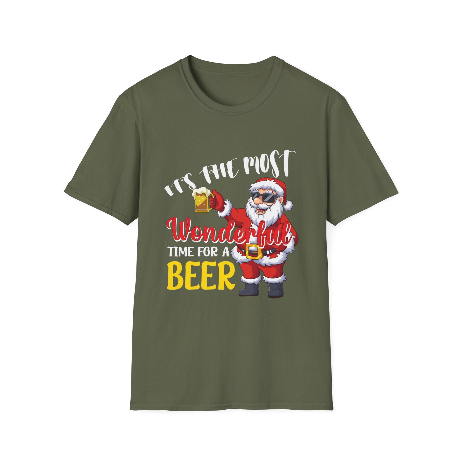 Christmas Beer T-Shirt – "It's the Most Wonderful Time for a Beer" Santa Tee