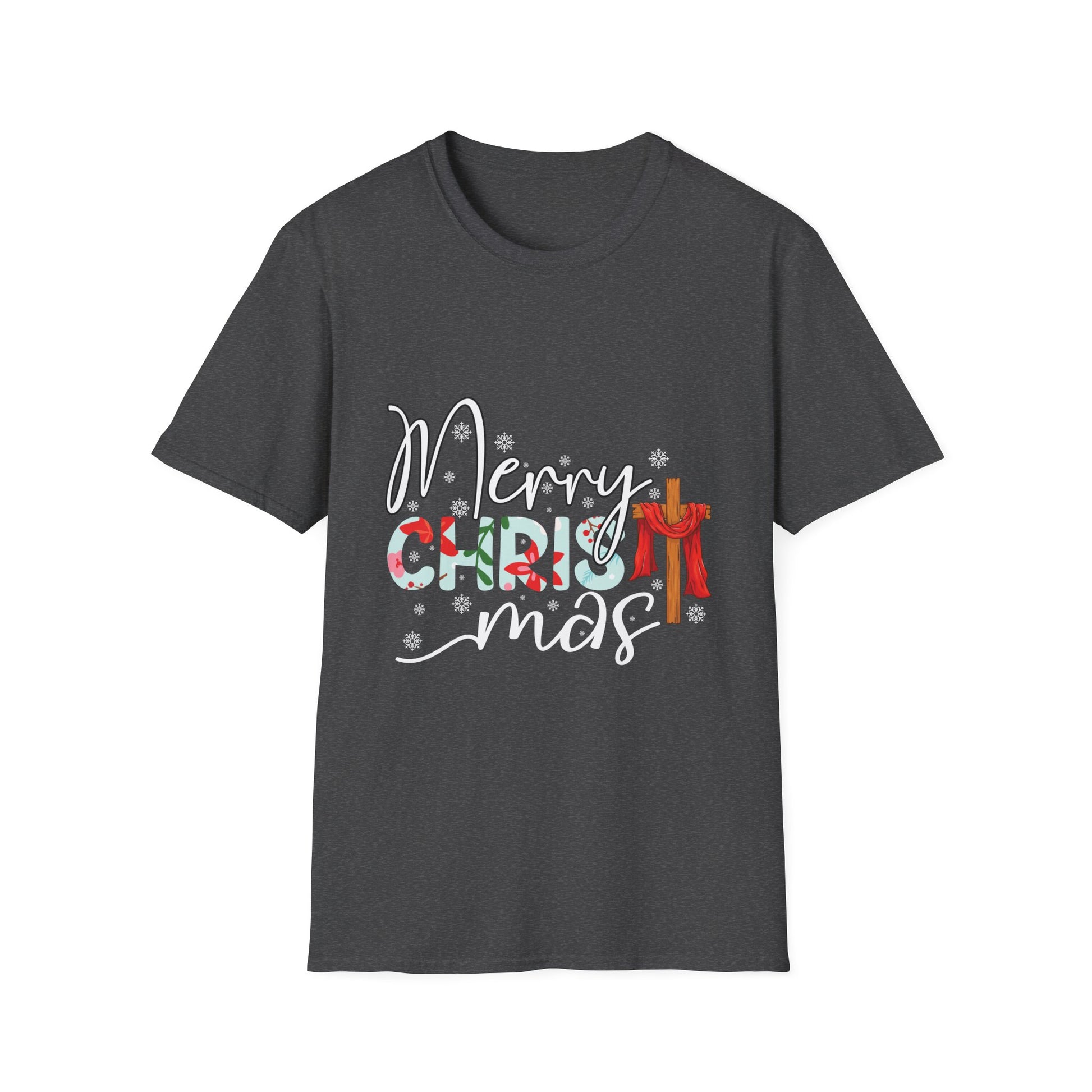 Merry Christmas Candy Cane Cross T-Shirt