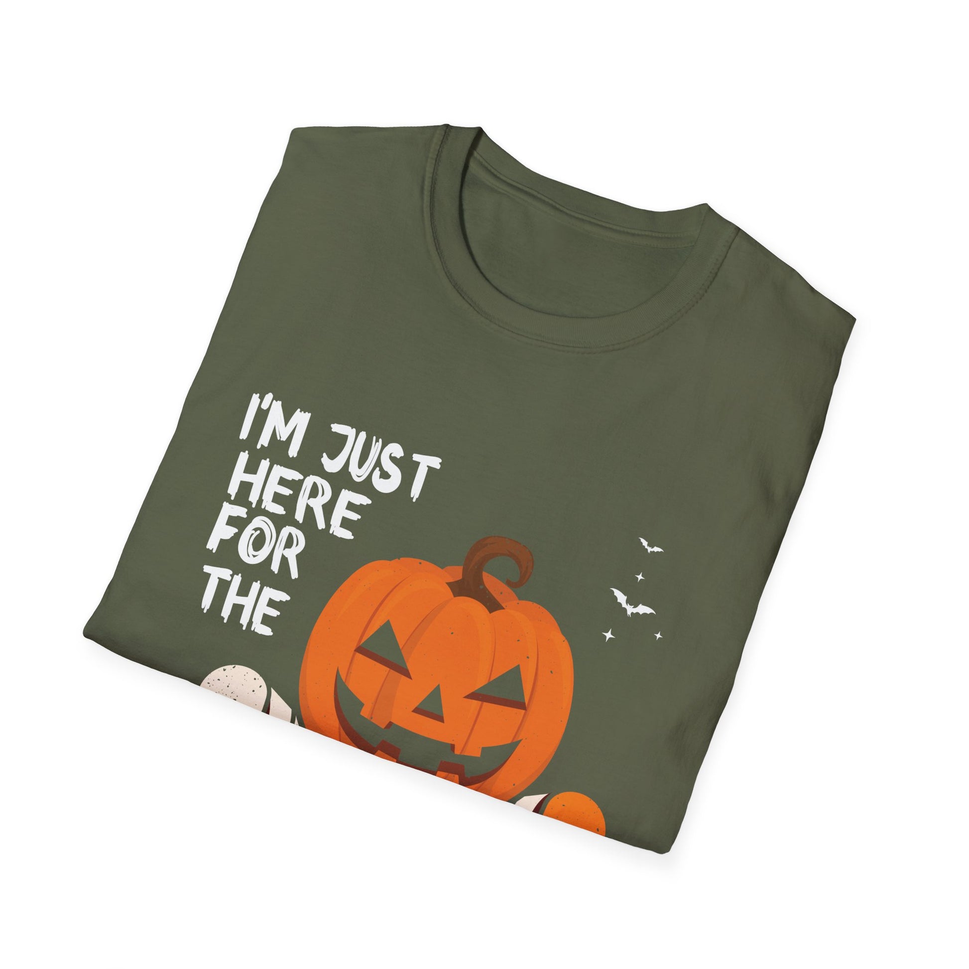 I'm Just Here for the Boos Halloween T-Shirt — Pumpkin Jack-O'-Lantern Boo Tee