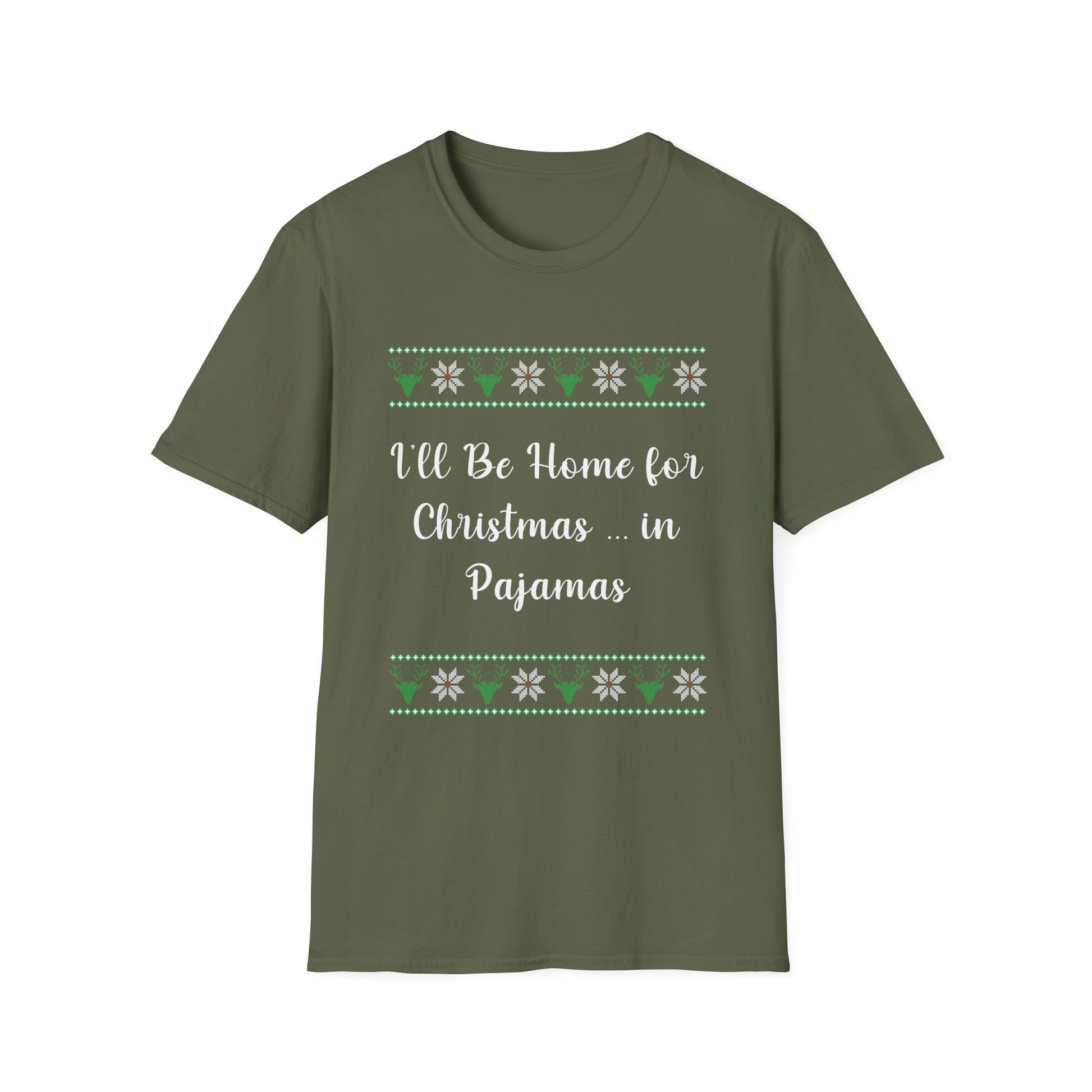 Christmas Pajama T‑Shirt — "I'll Be Home for Christmas... in Pajamas" Holiday Tee