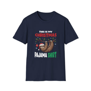 Christmas Pajama Shirt T-Shirt — Cute Sloth Holiday Sleeping Tee