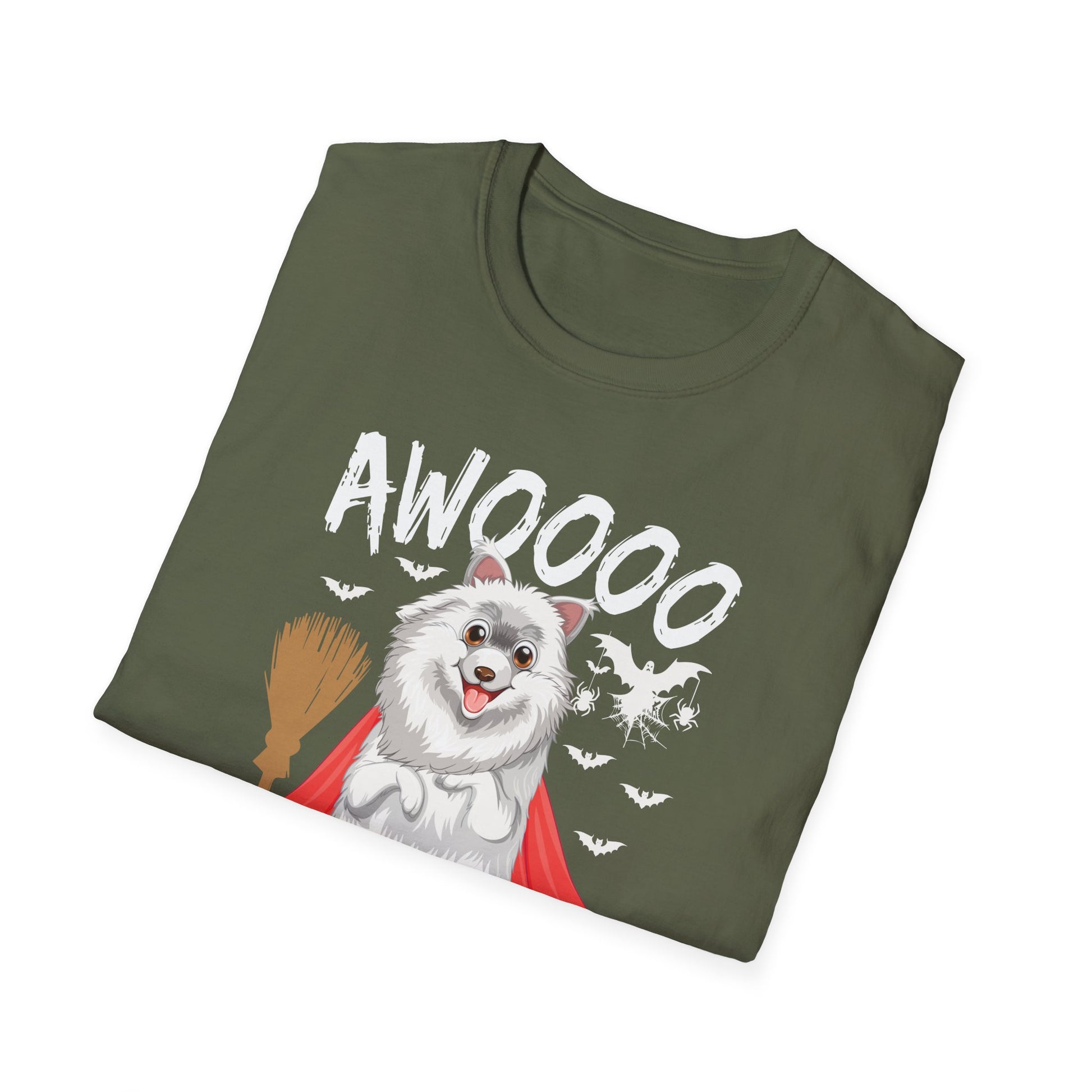 Halloween Pomeranian Tee — "AWOOOO" Cute Dog Vampire Costume T-Shirt