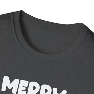 Merry Fishmas T-Shirt — Funny Christmas Fishing Shirt with Santa Hat Bass