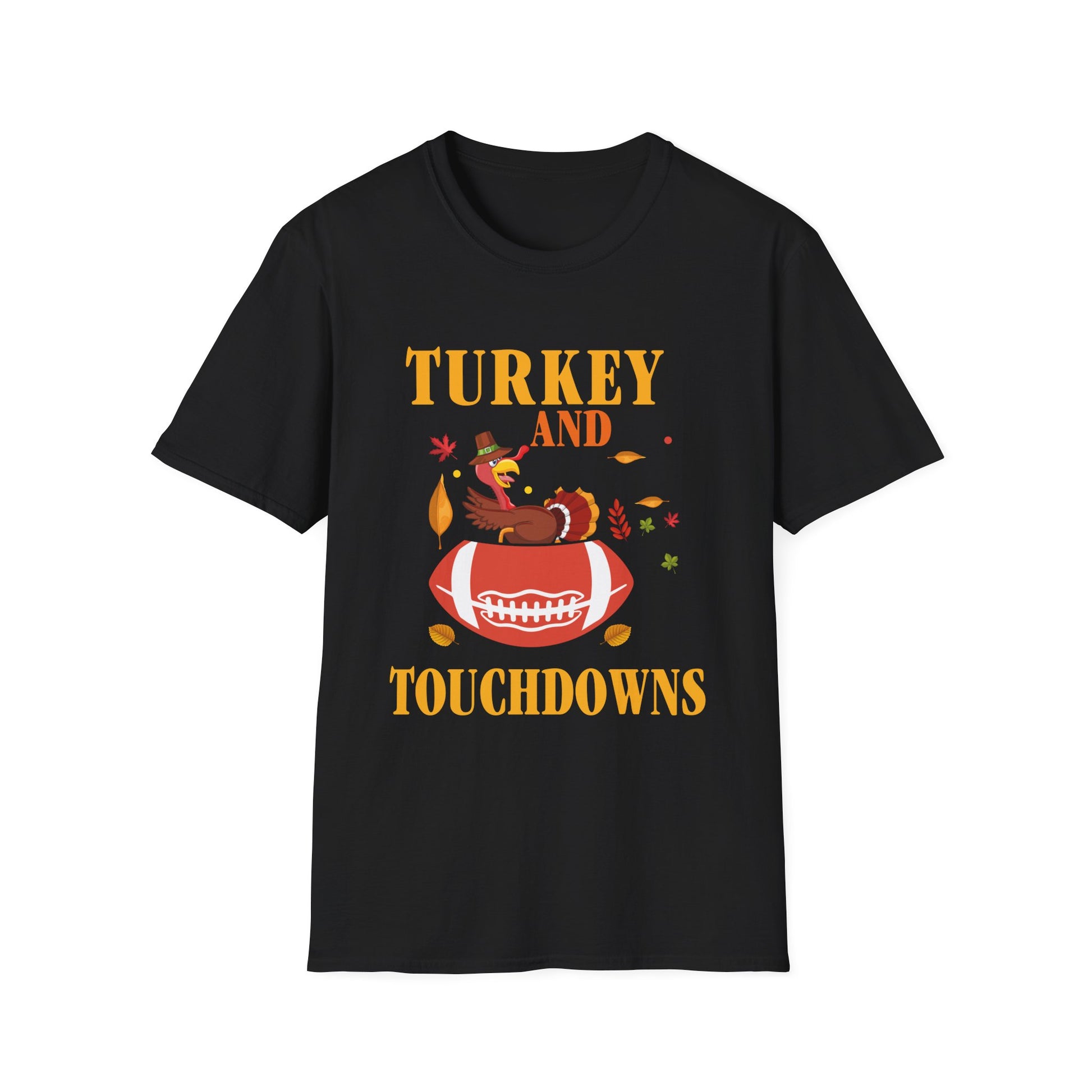 Turkey and Touchdowns T-Shirt — Thanksgiving Football Tee  Unisex T-Shirt