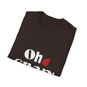 Oh Snap! T-Shirt — Funny Retro Graphic Tee with Red Leaf Accent  Unisex T-Shirt