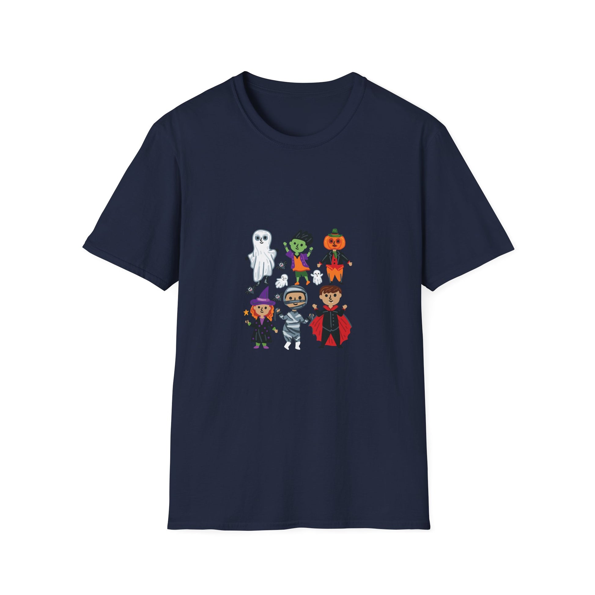 Kids Halloween Costume Characters T-Shirt — Cute Ghost, Witch, Vampire, Mummy & Pumpkin Design