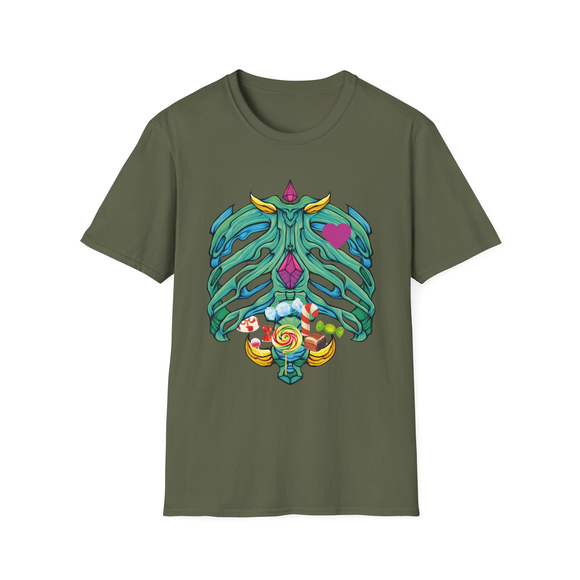 Halloween Costume Candy Xray Skeleton Halloween XRay Tech Tee Unisex Softstyle T-Shirt