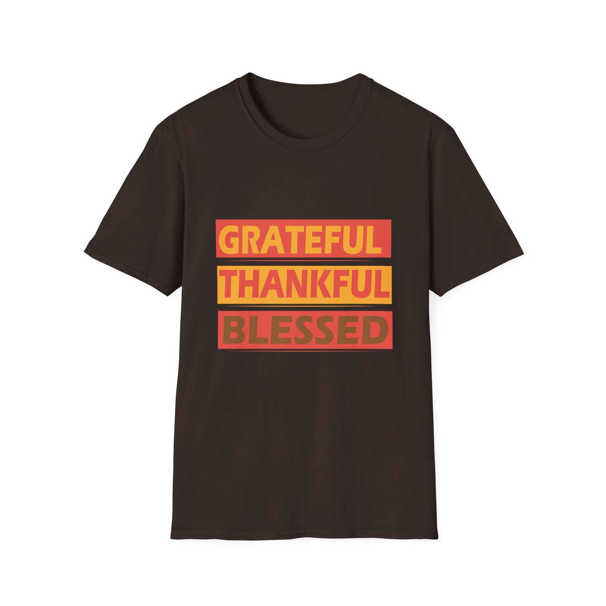 Grateful Thankful Blessed T-Shirt — Fall Thanksgiving Inspirational Tee  Unisex T-Shirt