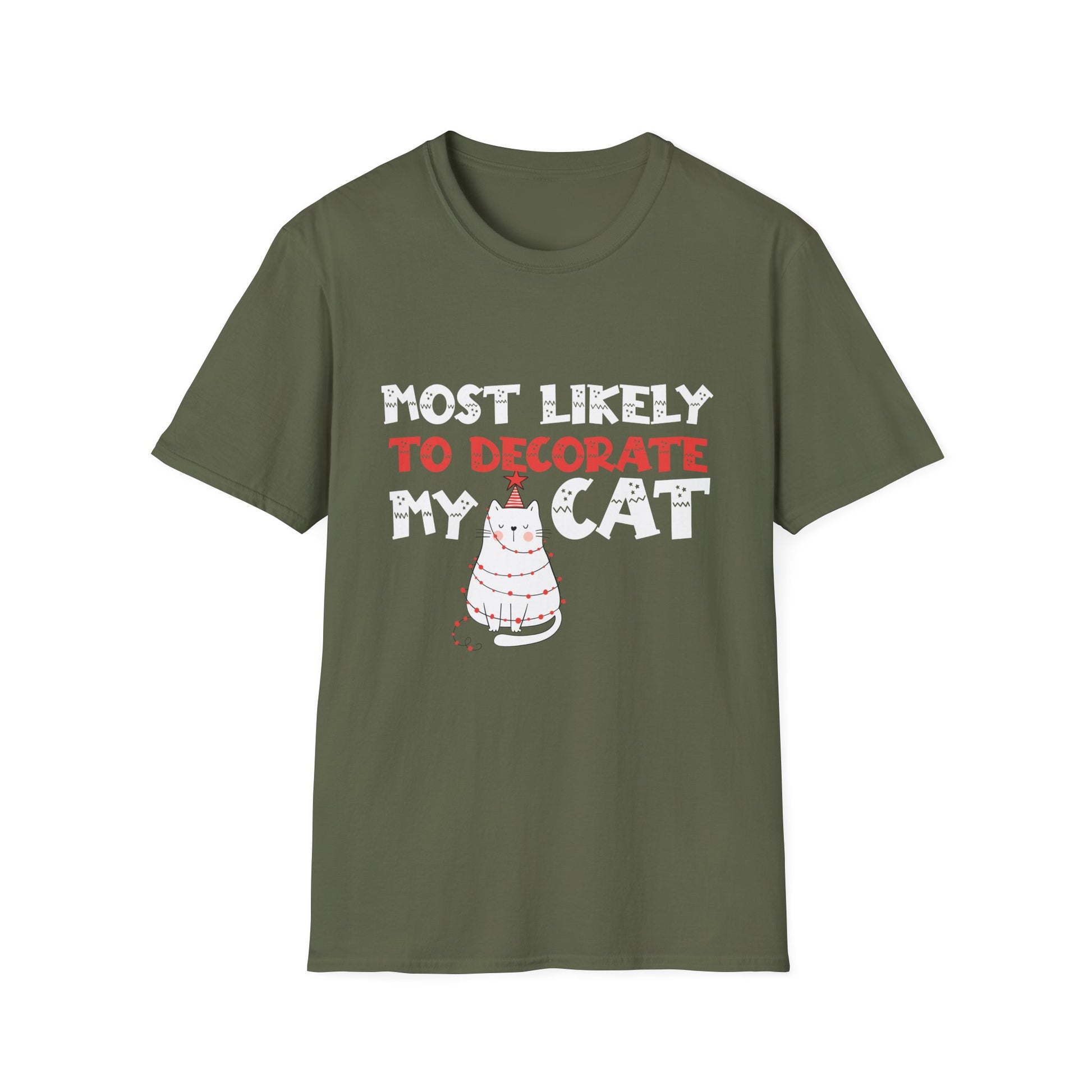 Most Likely To Decorate My Cat Family Matching Christmas T- T-Shirt