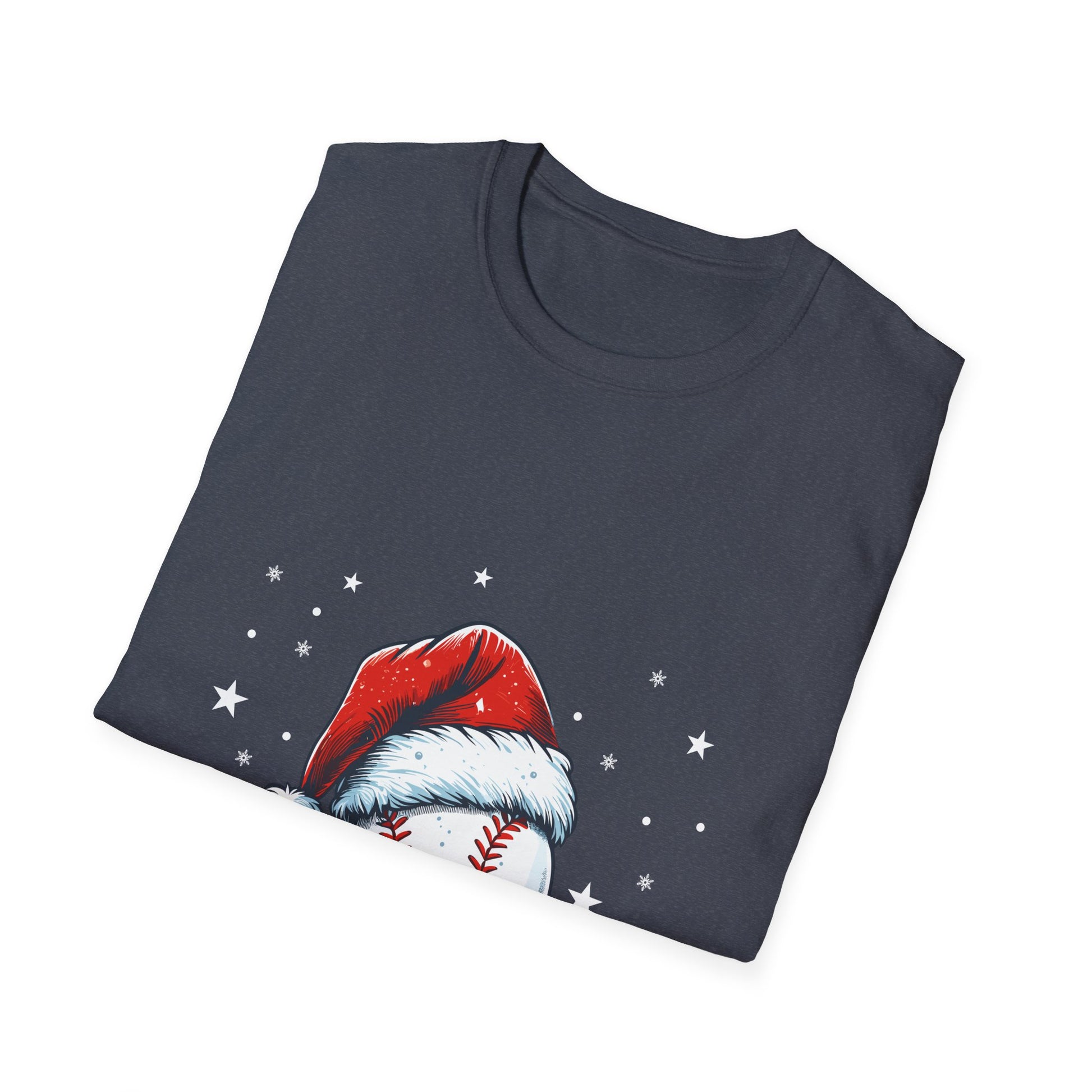 Christmas Baseball Xmas Santa Sports Hat Ball Kids Boys Men Unisex T-Shirt