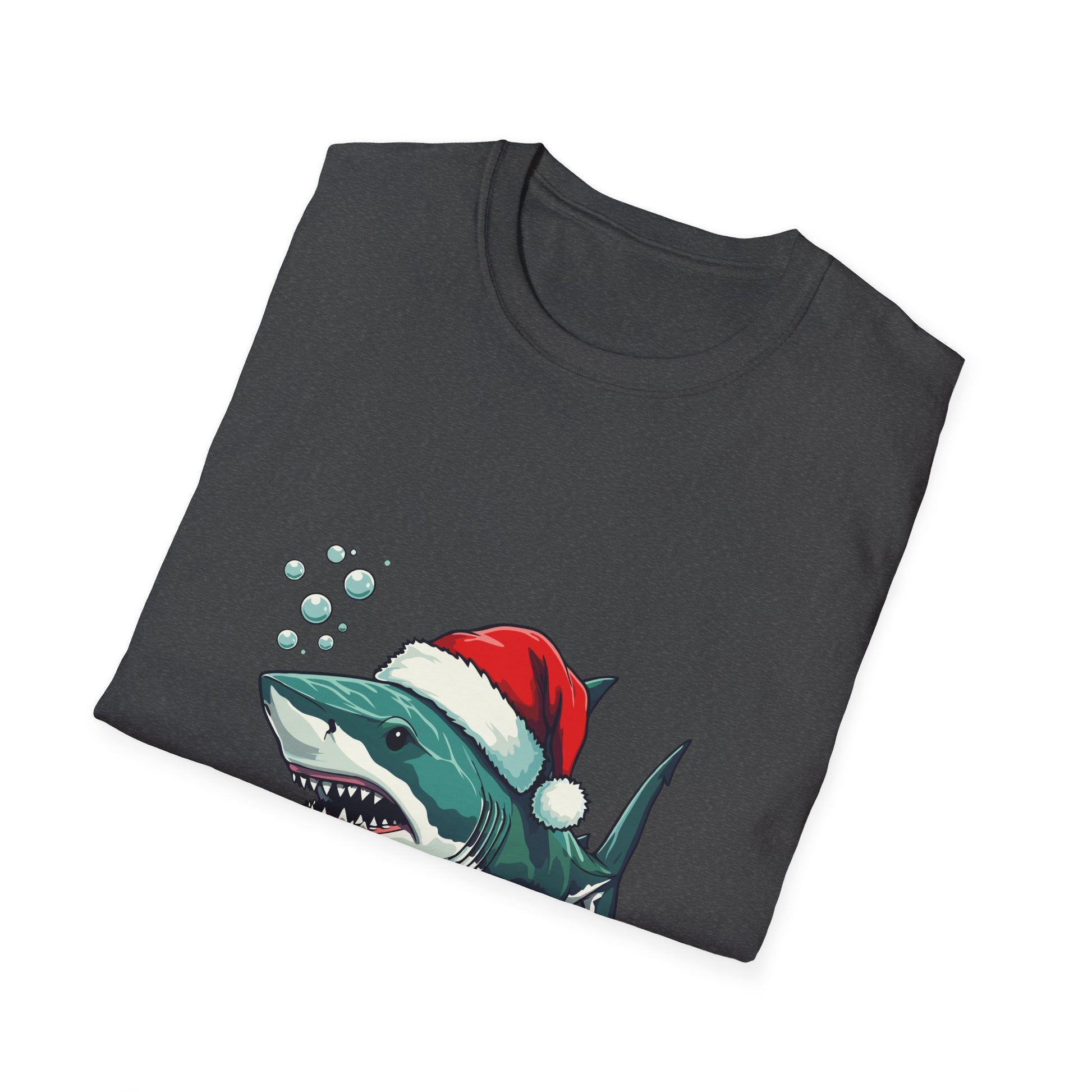 Christmas Shark T-Shirt — Festive Santa Hat Shark Graphic Tee