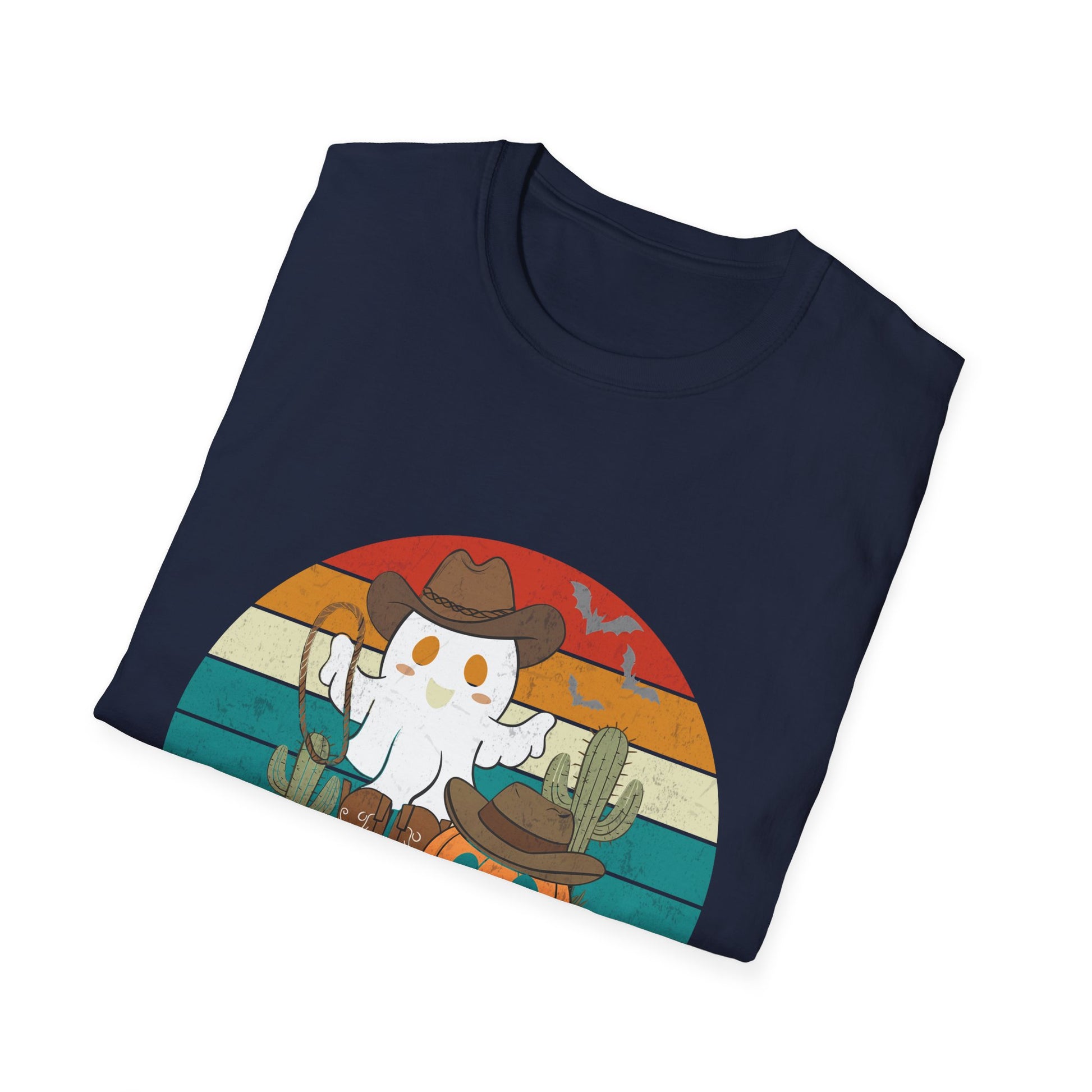 Boo Haw T-Shirt – Halloween Cowboy Ghost & Pumpkin Vintage Tee