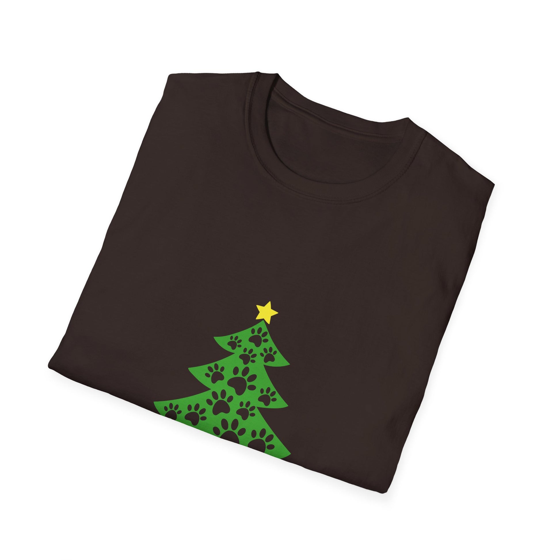 Christmas Paw Print T-Shirt — Pet Lover Holiday Tree Tee