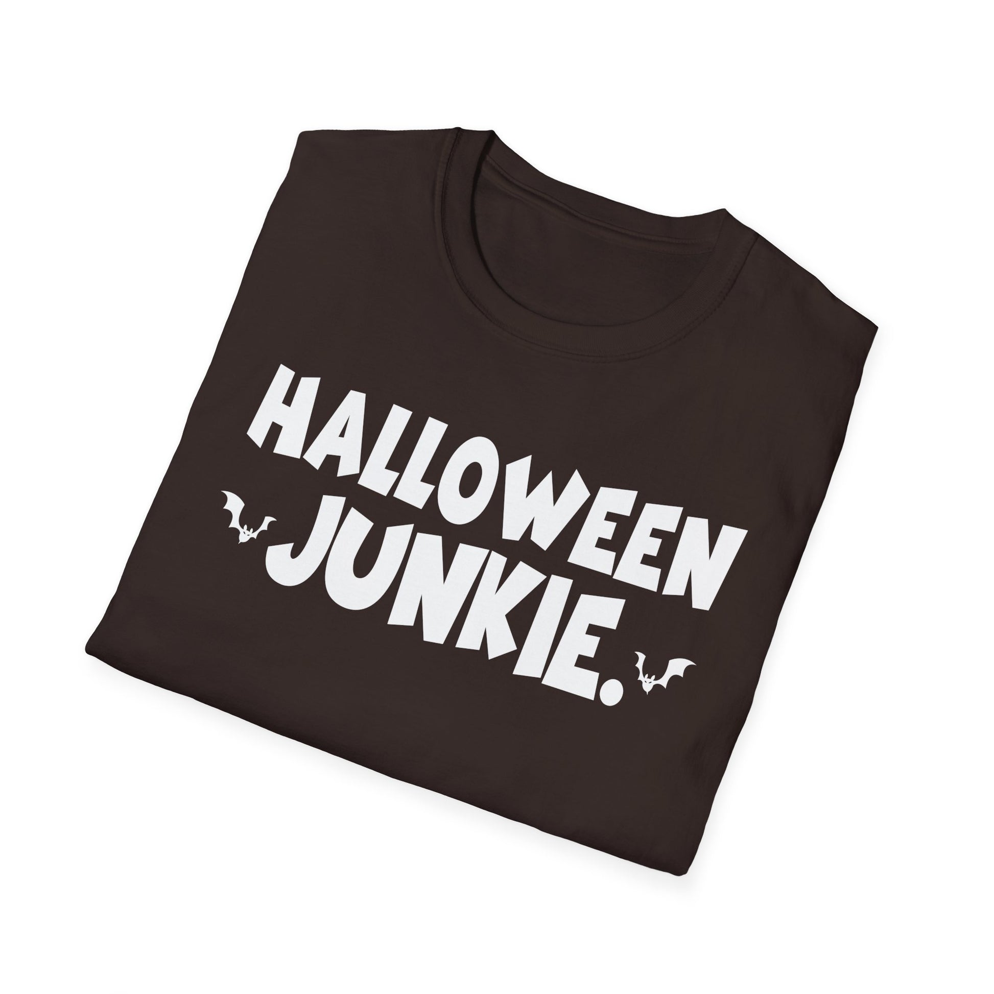 Halloween Junkie T-Shirt — Funny Halloween Tee with Bats