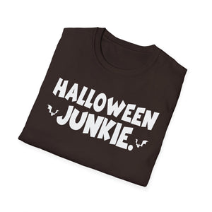Halloween Junkie T-Shirt — Funny Halloween Tee with Bats
