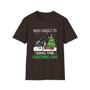 Most Likely TO SING THE CHRISTMAS SONGS Matching Christmas Unisex Softstyle T-Shirt