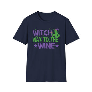 Witch Way To The Wine T-Shirt — Funny Halloween Wine Tee