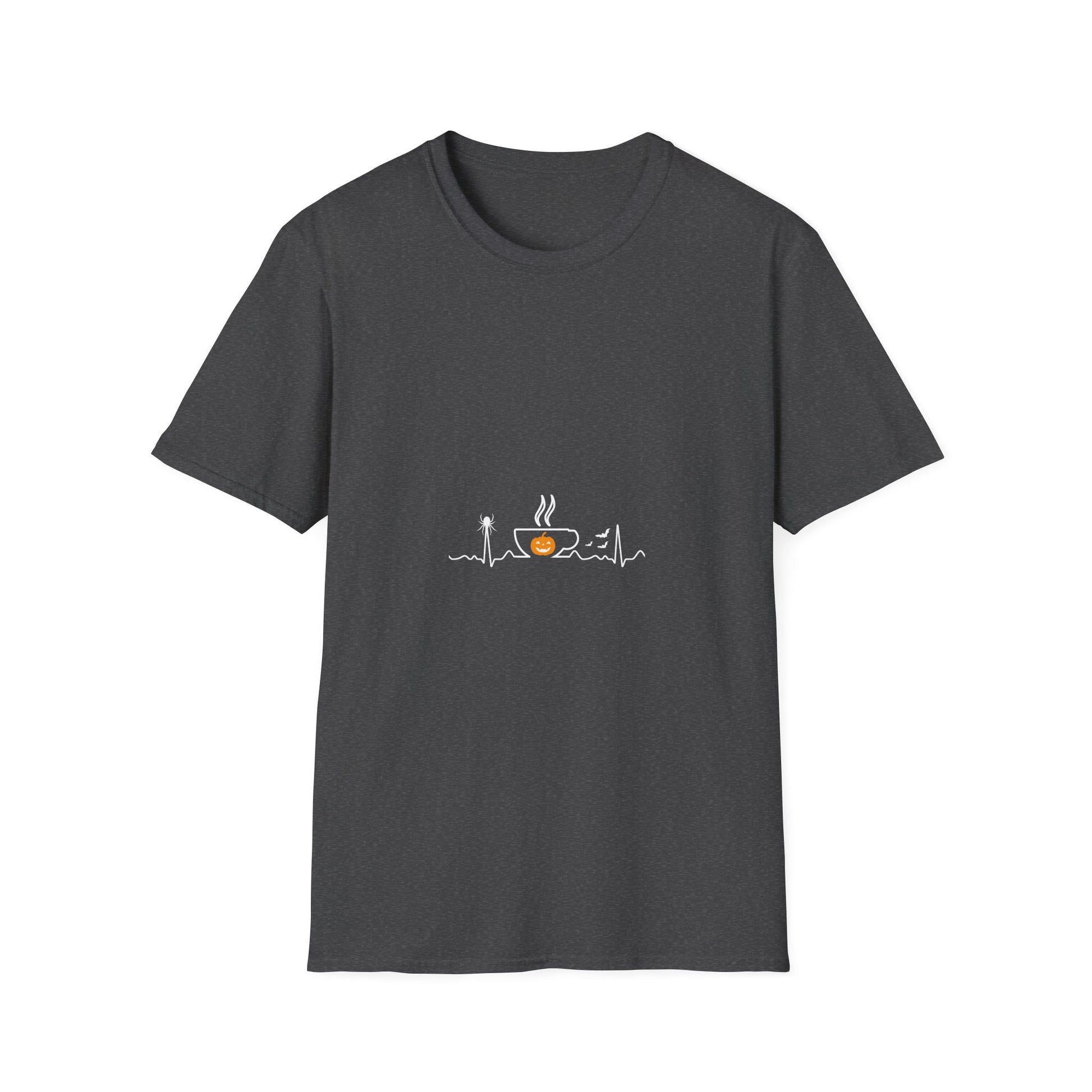 Halloween Coffee tee Heartbeat Halloween Coffee Lover Tee Unisex Softstyle T-Shirt