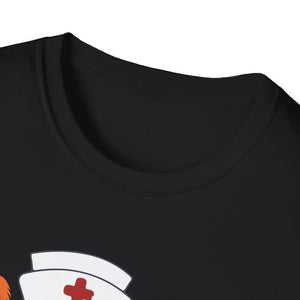 Peds Nursing Thanksgiving Crew T-Shirt – Cute Nurse Hat & Fall Leaves Design
