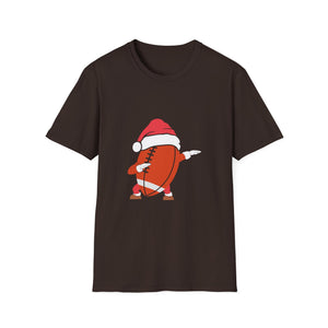 Christmas Football Dab T‑Shirt — Santa Helmet Holiday Sports Tee