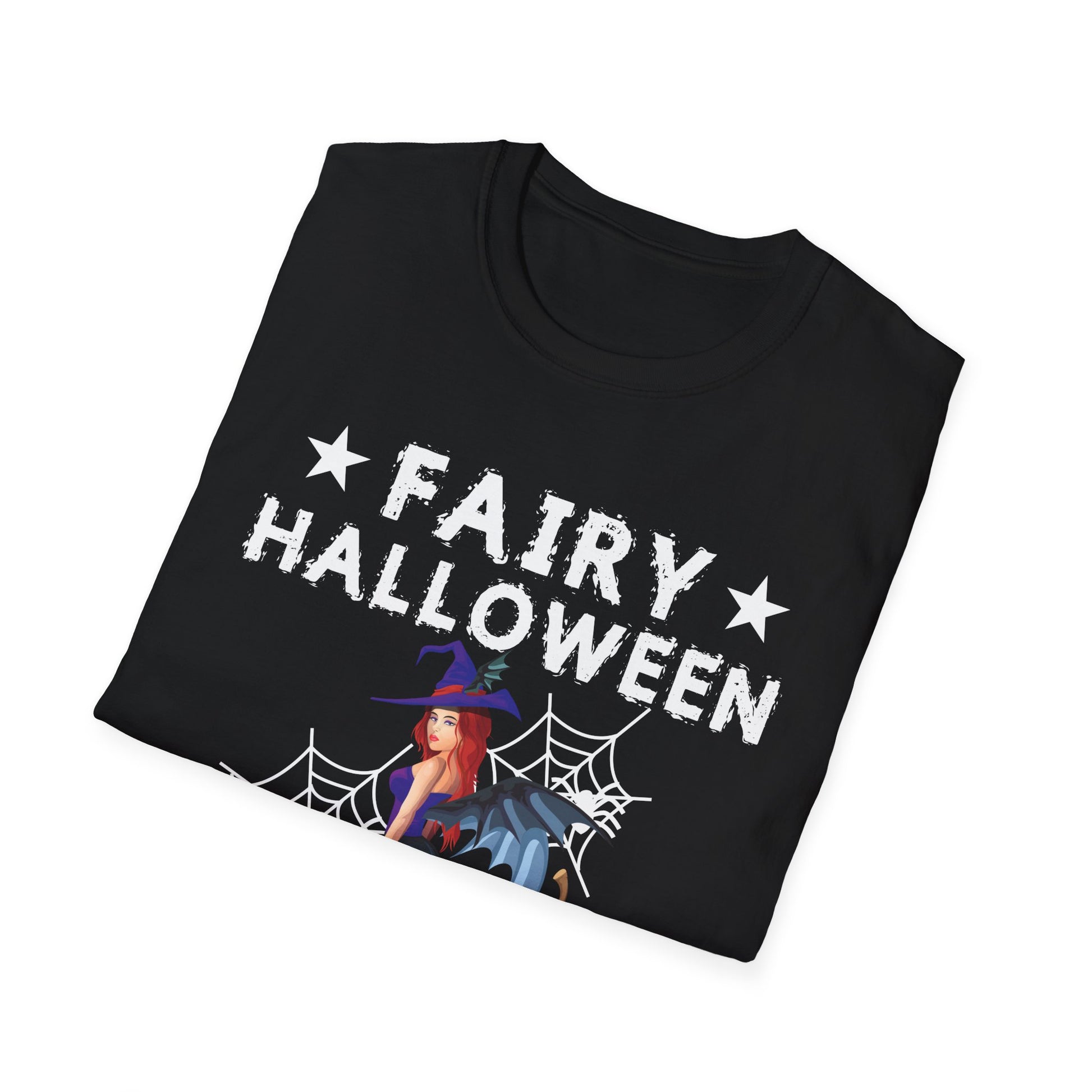 Fairy Halloween T-Shirt — Witchy Fairy Costume Tee with Spiderwebs