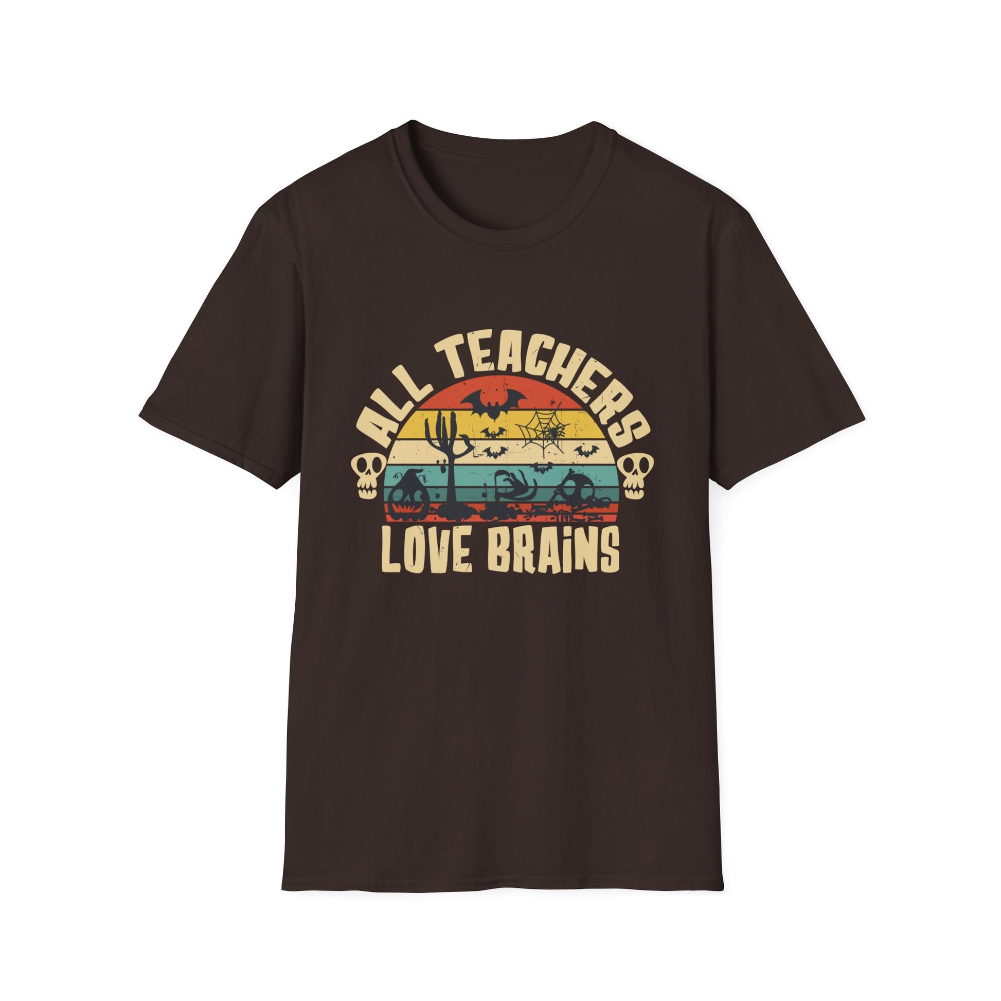 Funny Halloween All Teachers Love Brains Halloween Tee