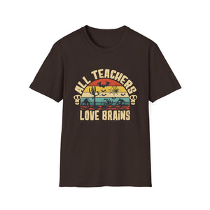 Funny Halloween All Teachers Love Brains Halloween Tee