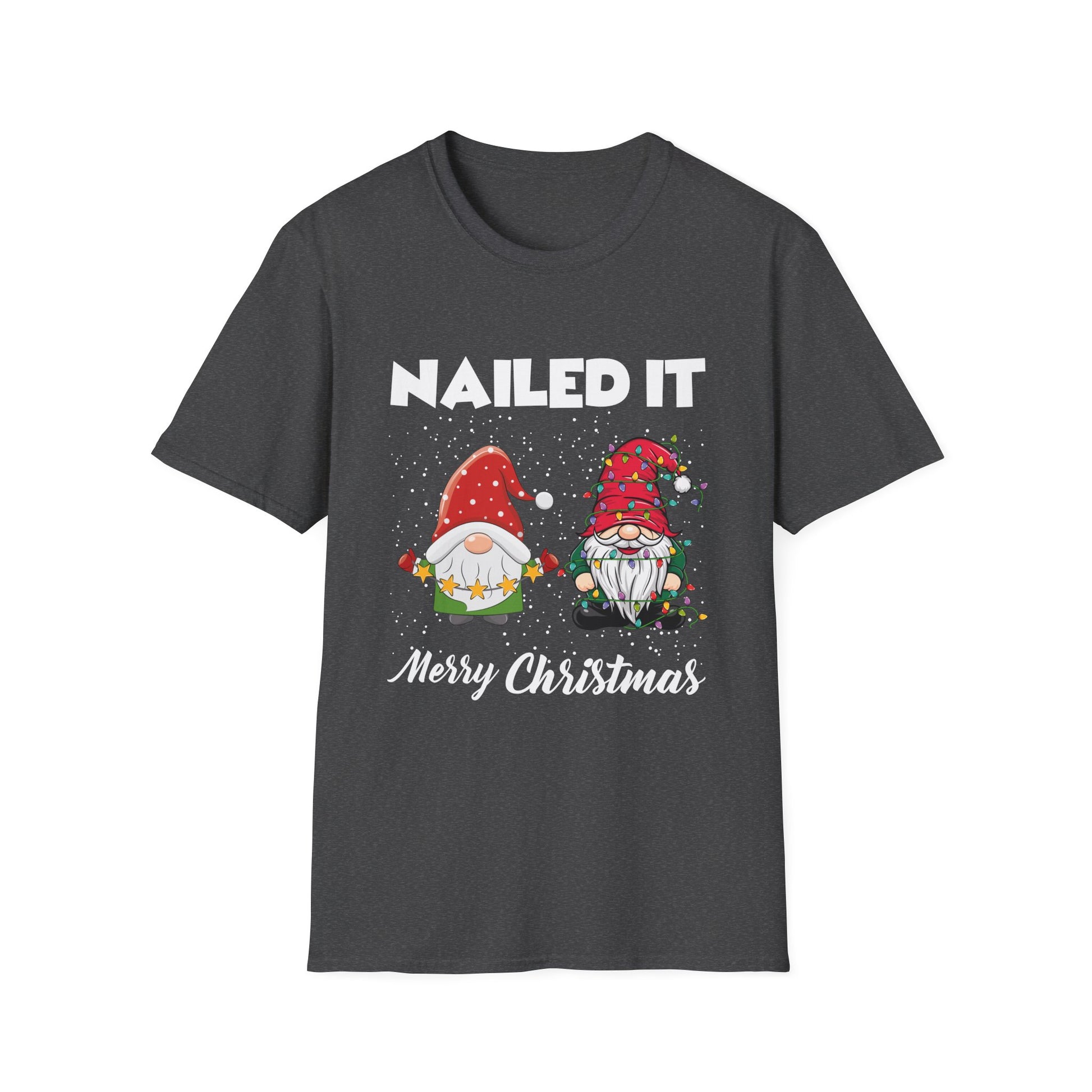 Christmas Gnomes Tangled Lights Merry Christmas Nailed It Unisex T-Shirt