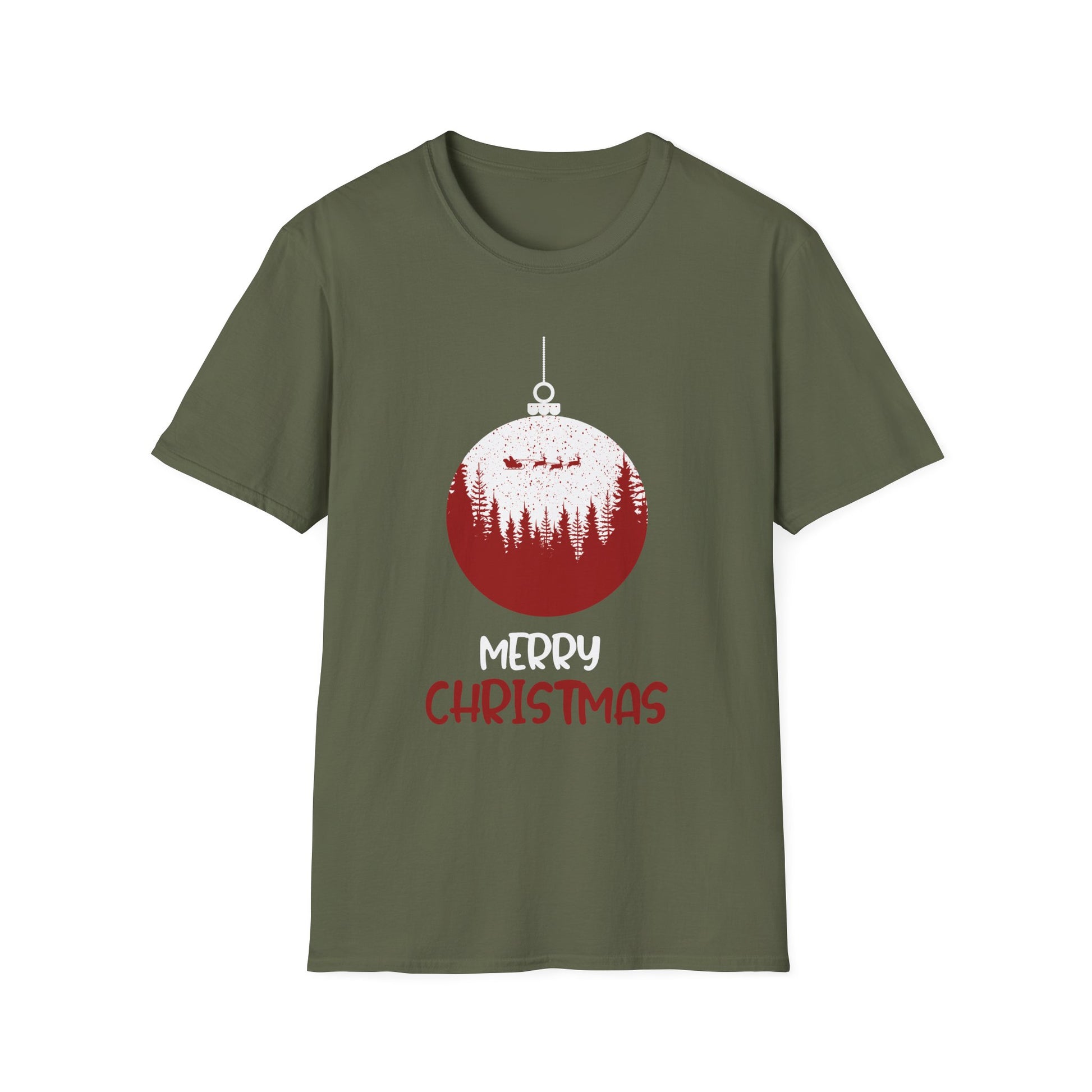 Christmas Ornament T-Shirt — 'Merry Christmas' Forest Bauble Holiday Tee