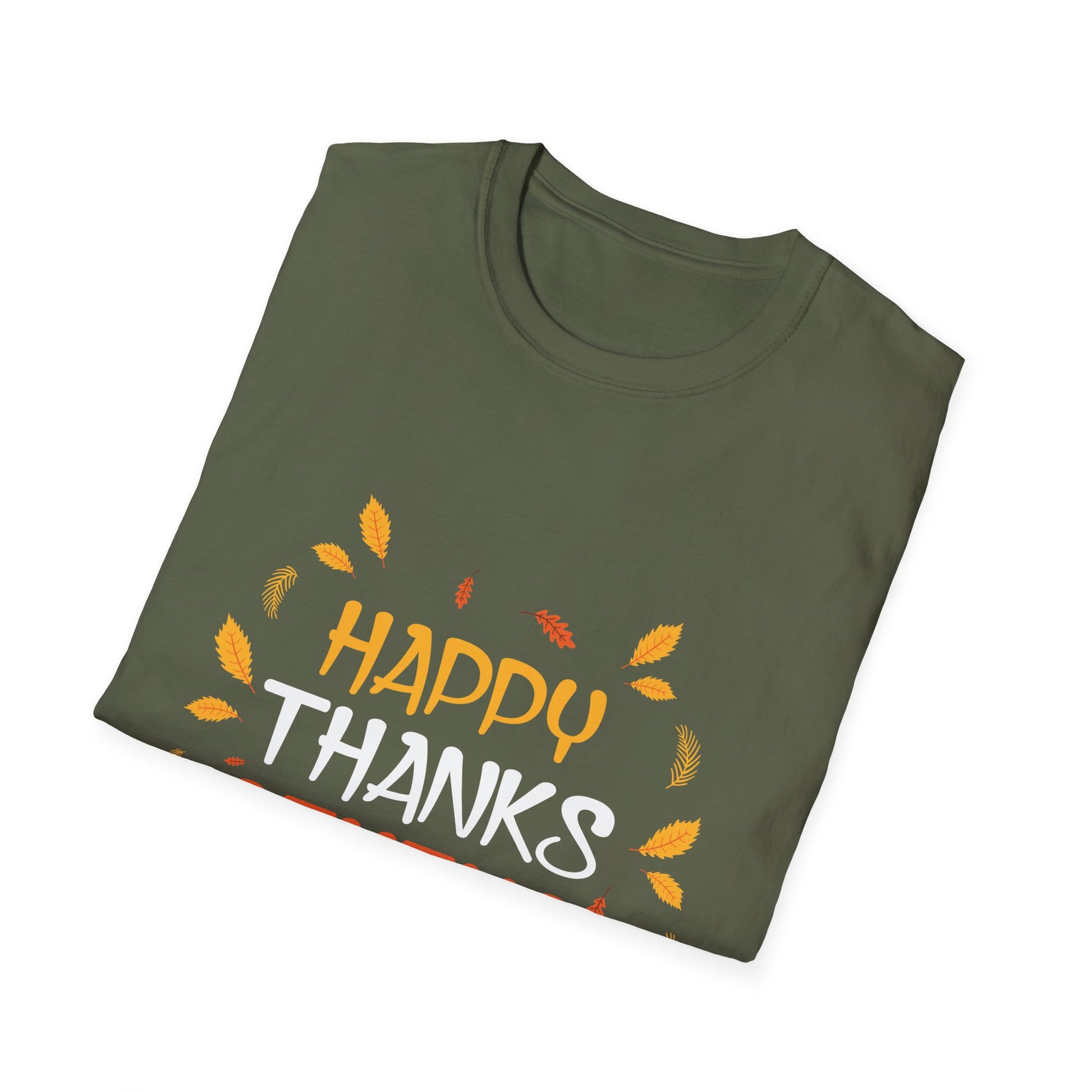 Thanksgiving T-Shirt — Happy Thanksgiving Fall Leaves Holiday Tee