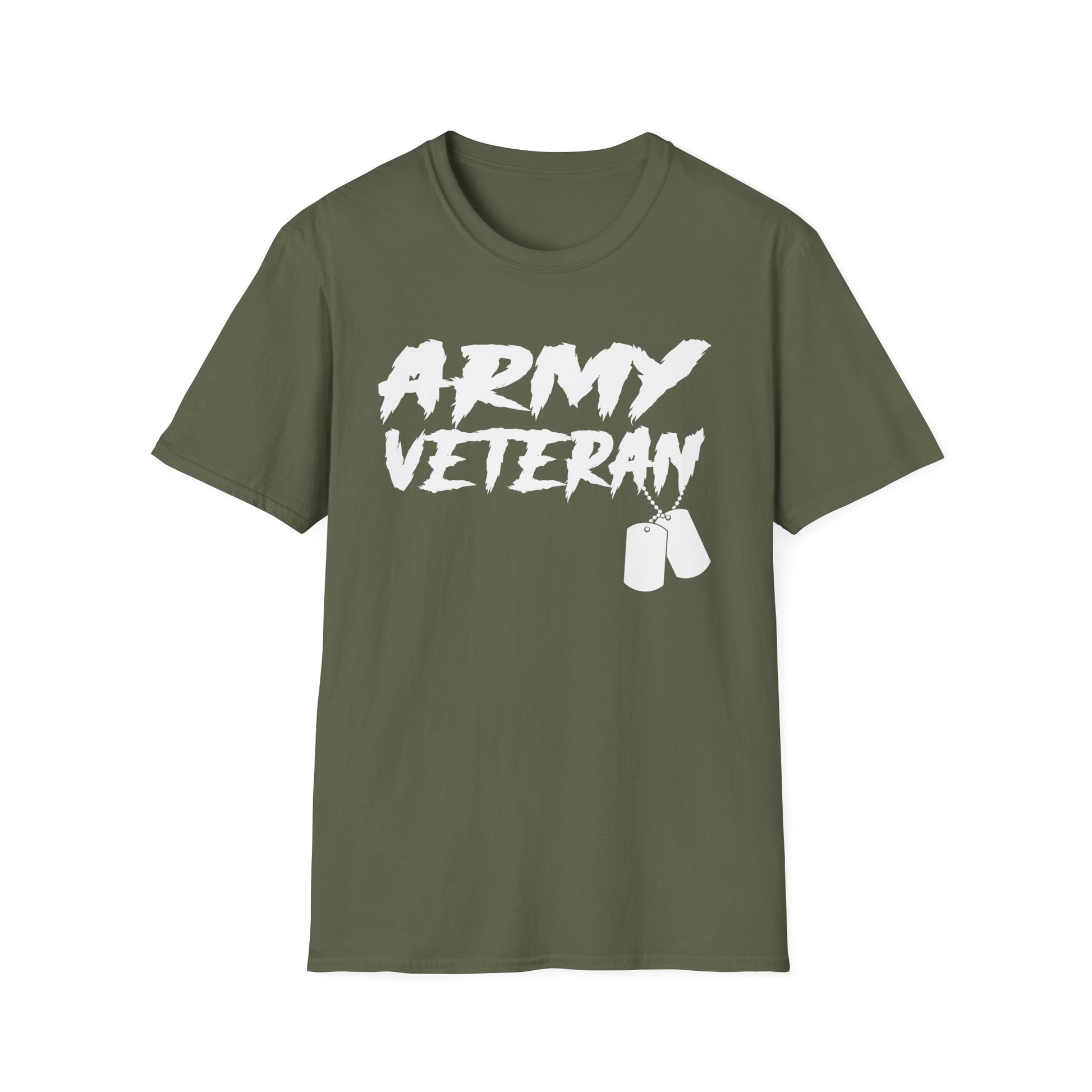 Army Veteran T-Shirt with Dog Tags – Patriotic Military Pride Tee